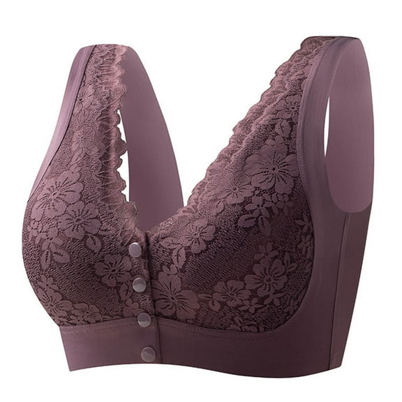 pimelu Bras for Women Full Figure Bras for Women Full Coverage Seamless Wireless Bras Ladies Front Closure Comfort Plus Size Push up Everyday Bra Bralette