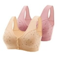 thumbnail image 1 of pimelu Bras for Women Full Figure Bras for Women Seamless Full Coverage Wireless Bras Elder 2pcs Front Closure Plus Size Comfort Compression Push up Bralettes Wireless Bra, 1 of 6