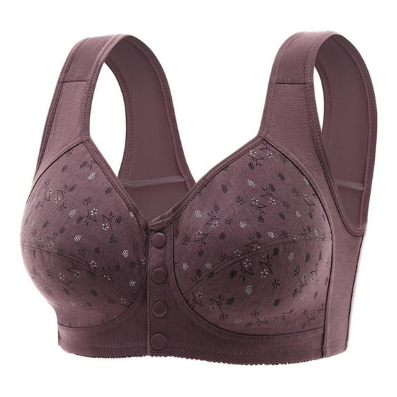 pimelu Bras for Women Push Up Bra for Women Full Coverage Compression Full Figure Bras Ladies Open Front Button Plus Size Seamless Bralette Sports Bras for Women