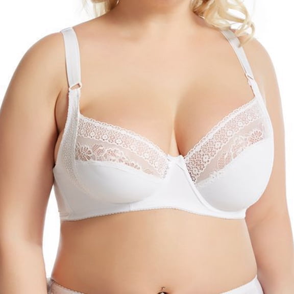 pimelu Bras for Women Push Up Bra for Women Full Coverage Compression T-Shirt Bras Ladies Comfy Lightweight Lace Trim Plus Size Underwire Bra Plus Size Bra