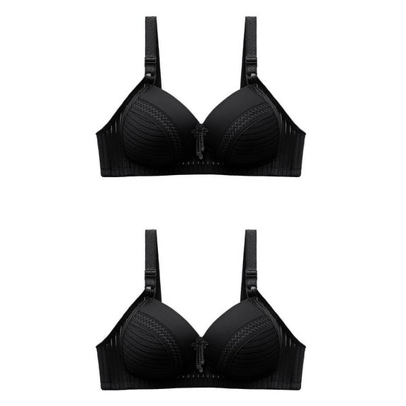pimelu Bras for Women Push Up Bra for Women Full Coverage Underwire Full Figure Bras Ladies 2pcs Large Size Comfort Compression T-shirt Bra Womens Bras