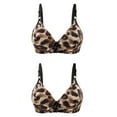 thumbnail image 1 of pimelu Bras for Women Push Up Bra for Women Underwire Compression T-Shirt Bras Elder 2pcs Large Size Comfort Breathable Full Coverage Leopard Bra Lace Bra, 1 of 2