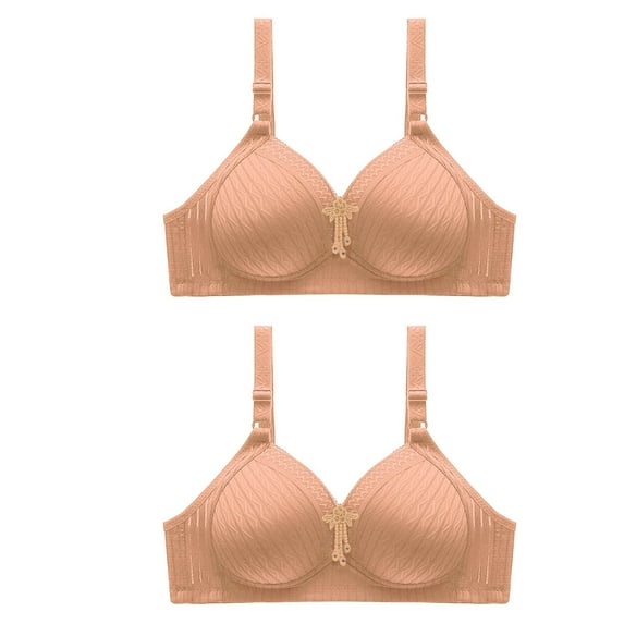pimelu Bras for Women Push Up Bra for Women Underwire Full Coverage Full Figure Bras Ladies 2pcs Plus Size Comfort Breathable Compression T-shirt Bra Sports Bra Pack