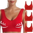 thumbnail image 1 of pimelu Bras for Women Sports Bras for Women Pullover Seamless Bralette Ladies 3pcs Plus Size Breathable Comfy Stretchy Full Coverage Compression Wireless Bra Sports Bra, 1 of 7