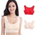 thumbnail image 1 of pimelu Bras for Women Sports Bras for Women Seamless Full Coverage Wireless Bras Elder 2pcs Breathable Comfort Stretchy Plus Size Push up Workout Bralettes Sports Bra Pack, 1 of 7