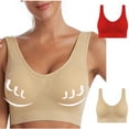thumbnail image 1 of pimelu Bras for Women Sports Bras for Women Seamless Pullover Wireless Bras Ladies Plus Size 2pcs Breathable Comfy Push up Compression Yoga Tank Bralette Sports Bras, 1 of 7