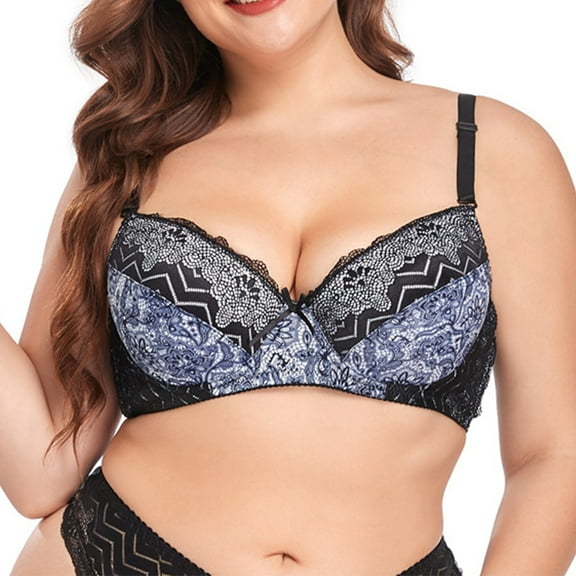 pimelu Bras for Women T-Shirt Bras for Women Underwire Full Coverage Push Up Bra Elder Elegant Lace Trim Plus Size Compression Underwire Bra Sports Bras