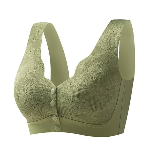 pimelu Bras for Women Wireless Bras for Women Full Coverage Seamless Full Figure Bras Ladies Plus Size Front Closure Comfort Lightly Lined Everyday Bra Black Bra