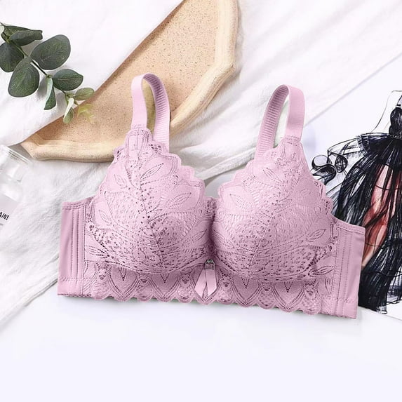 pimelu Bras for Women T-Shirt Bras for Women Underwire Compression Push Up Bra Elder Everyday Lace Bra Bralette