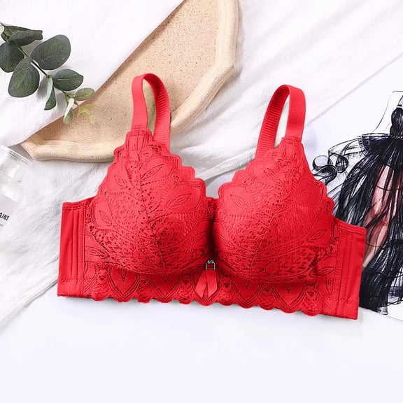 pimelu Bras for Women T-Shirt Bras for Women Underwire Compression Push Up Bra Ladies Everyday Lace Bra Black Bralette