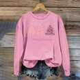 thumbnail image 1 of pimelu Christmas Sweater Christmas Shirts Womens Vintage Leopard Pink Christmas Tree Graphics Sweatshirt Ladies Plus Size Crewneck Long Sleeve Pullover Tops, 1 of 4