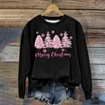 thumbnail image 1 of pimelu Christmas Sweater Merry Christmas Womens Sweatshirt Trendy Pink Christmas Tree Graphics Print Shirts Xmas Girls Plus Size Long Sleeve Crewneck Pullover Top, 1 of 4