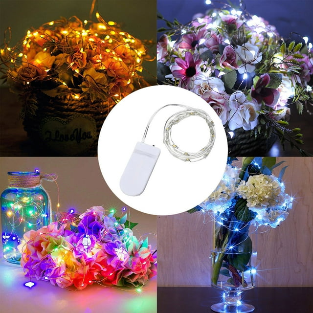 pimelu Clearance Christmas Lights Indoor 100CM/39In Button Copper Wire
