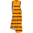 thumbnail image 1 of pimelu Dresses for Women Dresses for Women Loose Beach Boho Tank Long Dresses with Pocket Summer Casual Striped Print Sleeveless V-Neck Girls Maxi Sundresses, 1 of 5
