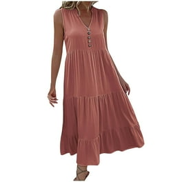 2022 Summer Sleeveless Tank Casual Dresses O-Neck Tunic Elegant Solid Maxi Dress 2022 Summer Sleeveless Tank Casual Dresses O-Neck Tunic Elegant Solid Maxi Dress