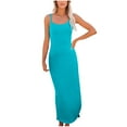 thumbnail image 1 of pimelu Dresses for Women Maxi Dress for Women Party Club Spaghetti Strap Knitted Bodycon Dress Summer Elegant Solid Sleeveless Round Neck Women Long Sun Dresses, 1 of 6