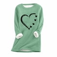 thumbnail image 1 of pimelu Fleece Sweatshirt for Women Winter Plush Pullover Sweater for Women Warm Thickened Cozy Fleece Lined Sweatshirts Fashion Heart Graphics Print Long Sleeve Crewneck Tops, 1 of 2