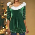 thumbnail image 1 of pimelu Pullover for Women Going out Tops for Women Night Party Club Fashion Sparkly Sequin Patchwork Tunic Tops Spring Plush Neck Long Sleeve Pullover Blouses, 1 of 6