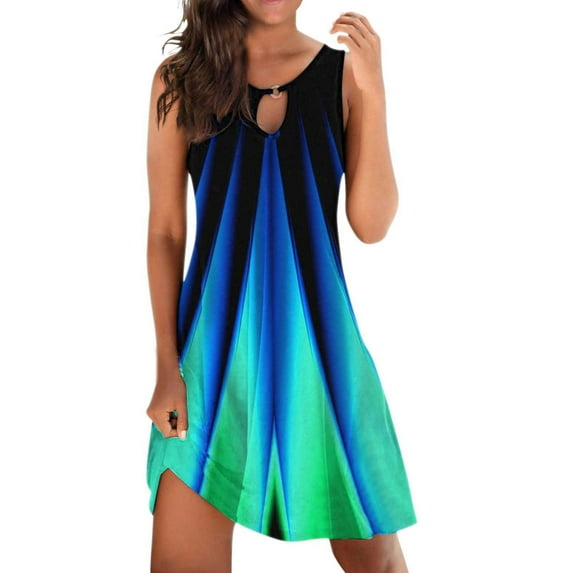 pimelu Sundresses for Women Casual Summer-Beach Dresses for Women Casual Summer Sleeveless Sundress Knee Length Midi Dress Boho Floral Vacation Tank Dress Dresses for Women My Order