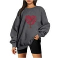 thumbnail image 1 of pimelu Valentine's Day Sweatshirt for Women Womens Crewneck Oversized Sweatshirts Trendy Heart Tree Graphics Print Pullover Sweater Ladies Girls Loose Long Sleeve Shirts Tops, 1 of 3