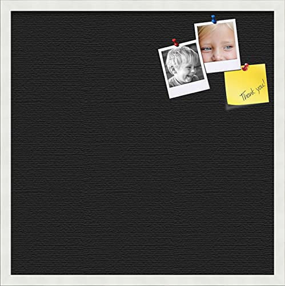 pin Cork Bulletin Board Made from Canvas, Desert 24x24 Inches Size) and d in White