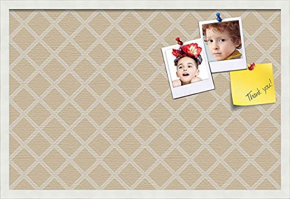 pin Cork Bulletin Board Made from Canvas, Pattern Beige 30x20 Inches Size) and d in