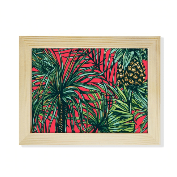 pineapple red desktop photo frame picture art decoration painting 6x8 inch