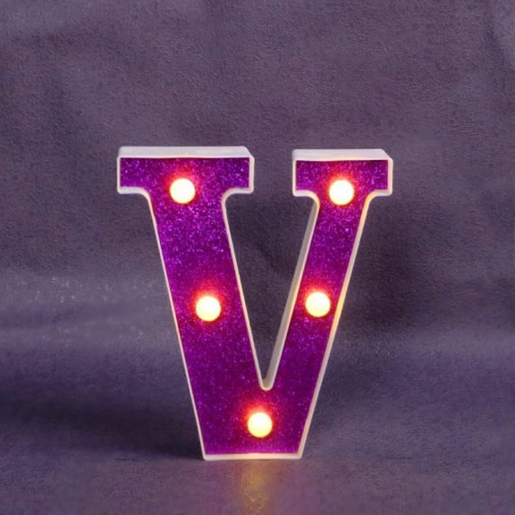pink LED Letter Lights - Glitter Alphabet Sign, Battery Powered Light Up Letters for Girls Bedroom, Birthday Party, Wedding & Home Wall Decor