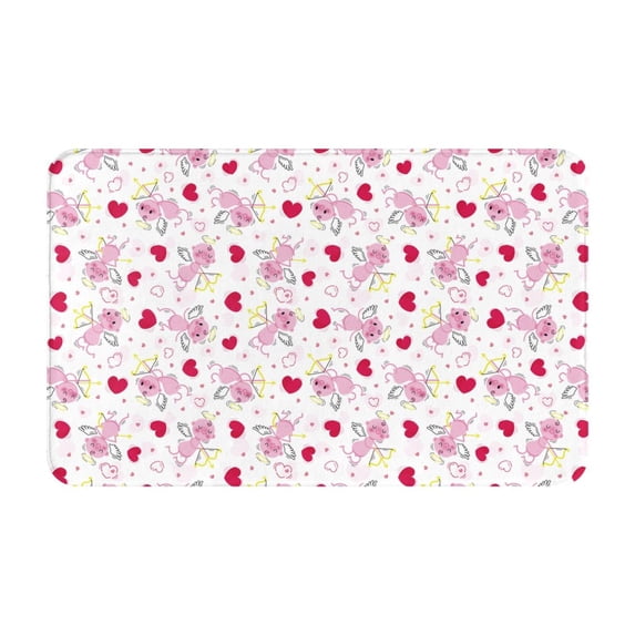 pink angel Front Door Mat, Indoor Mats for Bedroom Bathroom Kitchen, Floor Mat Non-Slip, Soft Carpet Floor Cover Machine Washable Entryway Mat - 20x31.5in