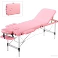 thumbnail image 1 of pink massage table portable - 3 folding aluminum lash bed with carrying case & face cradle for eyelash extensions, spa, facial, hight adjustable tatto table, 84" x 32", 1 of 2