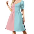 thumbnail image 1 of pink or blue nana loves you gender reveal party gift idea All Over Print Dress Elegant gown summer dress, 1 of 6