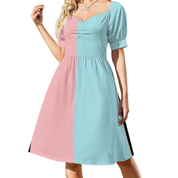 pink or blue nana loves you gender reveal party gift idea All Over Print Dress Elegant gown summer dress