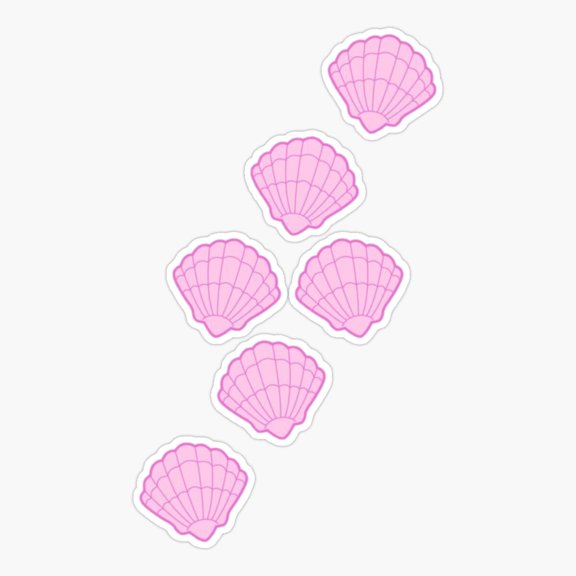 pink sea shells Sticker