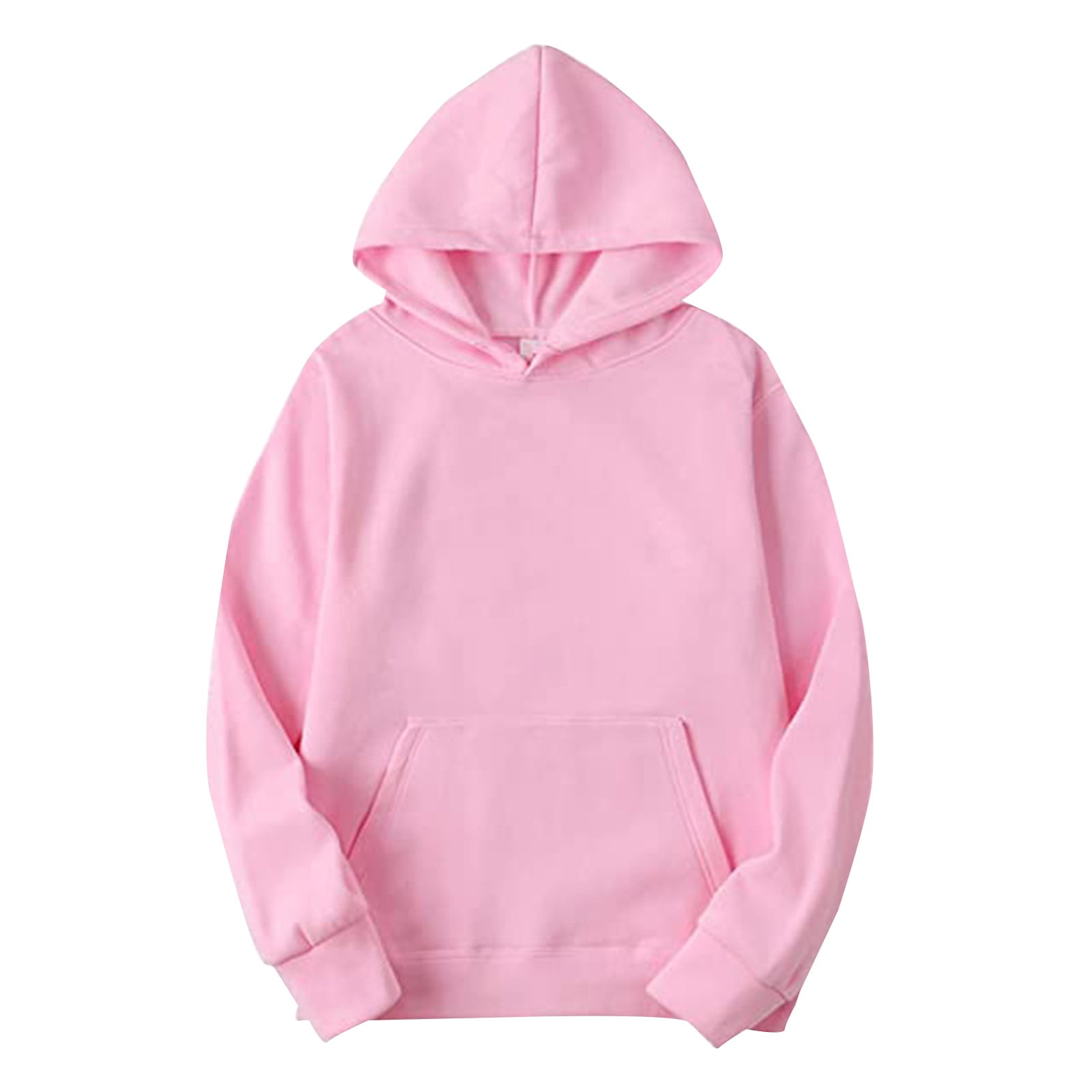 pink sweatshirts for men men and women blouse shirt autumn and winter  leisure hooded sweater solid color sweater soft top blouse