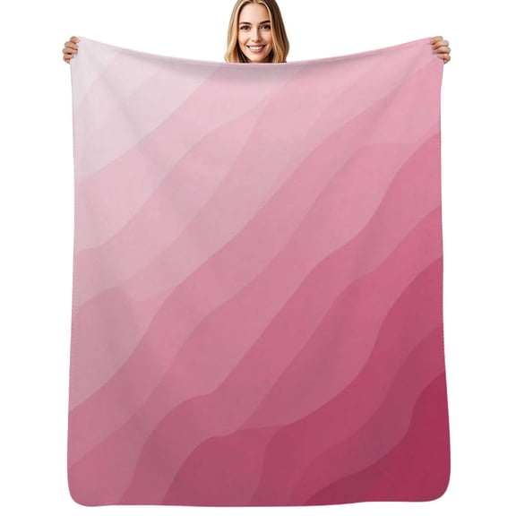 pink wave Texture Flannel Blanket Warm Soft Bedding Throws Winter Camping Chair Sofa Bed