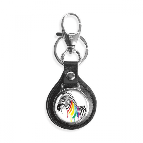 pinto lgbt rainbow color pattern key link chain keyholder finder hook metal