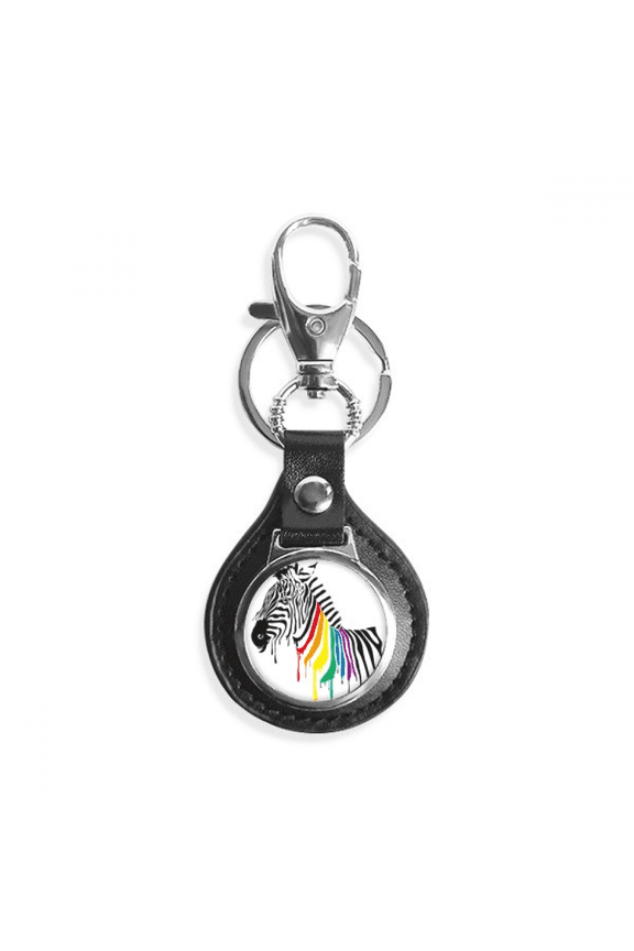 pinto lgbt rainbow color pattern key link chain keyholder finder hook metal