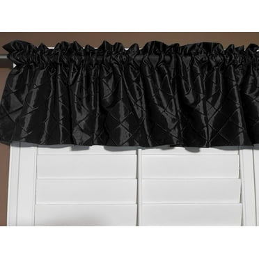 pintuck taffeta window valance 52 wide black