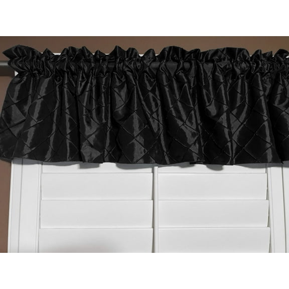 pintuck taffeta window valance 52 wide black