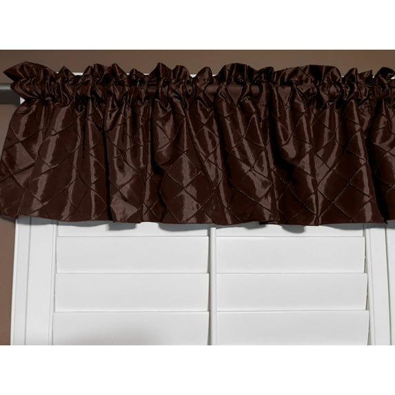 pintuck taffeta window valance 52 wide brown