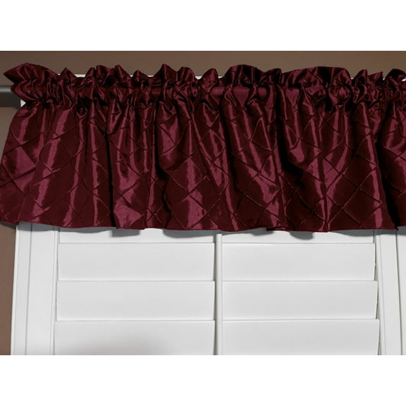 pintuck taffeta window valance 52 wide burgundy