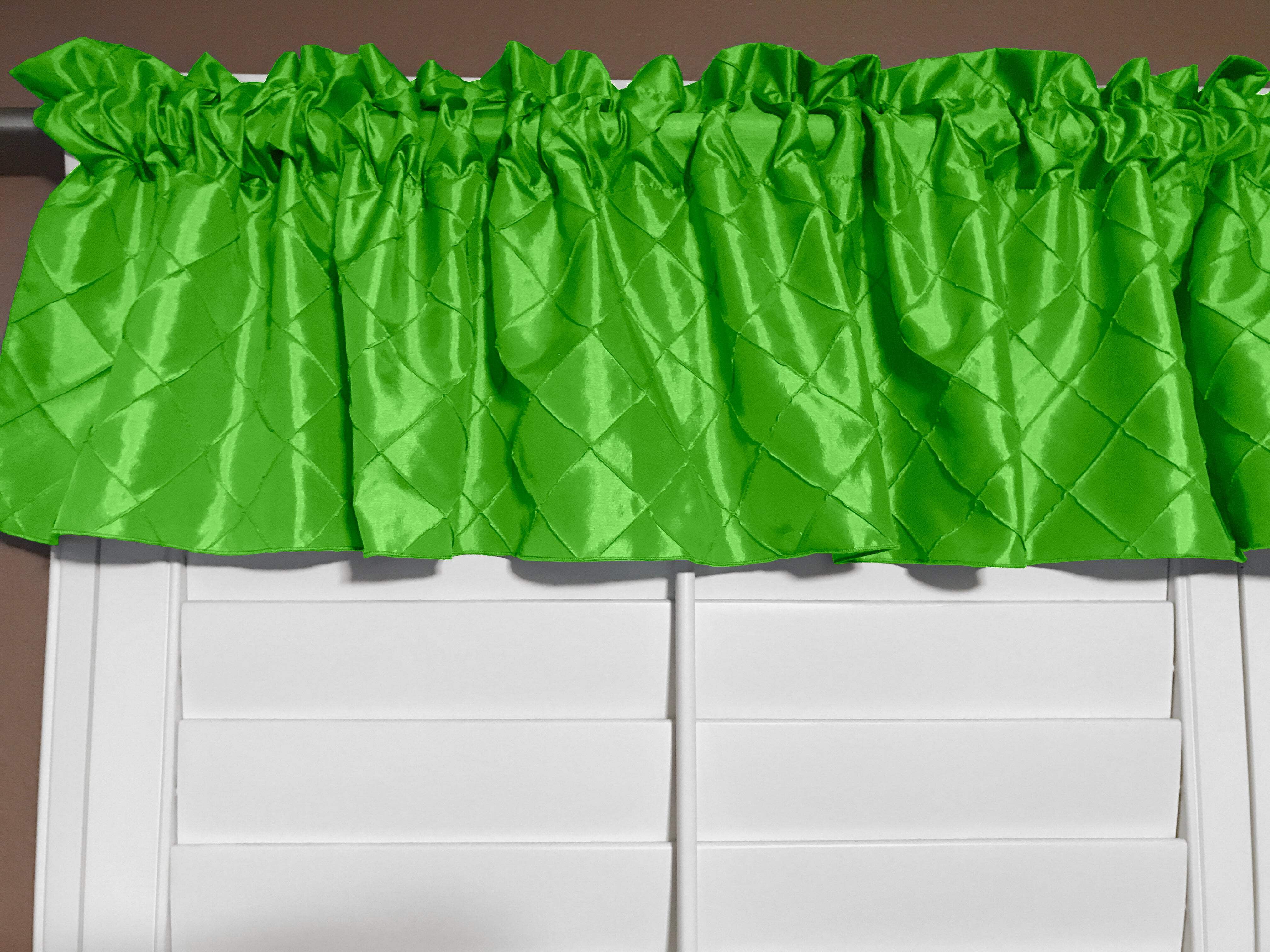 pintuck taffeta window valance 52 wide lime green - Walmart.com