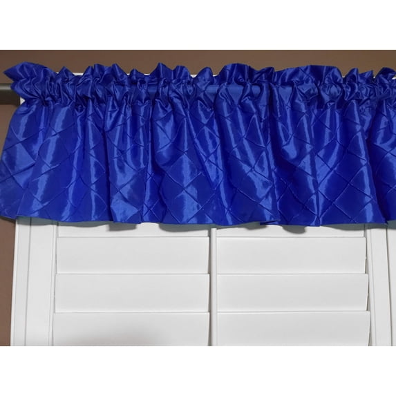 pintuck taffeta window valance 52 wide royal blue
