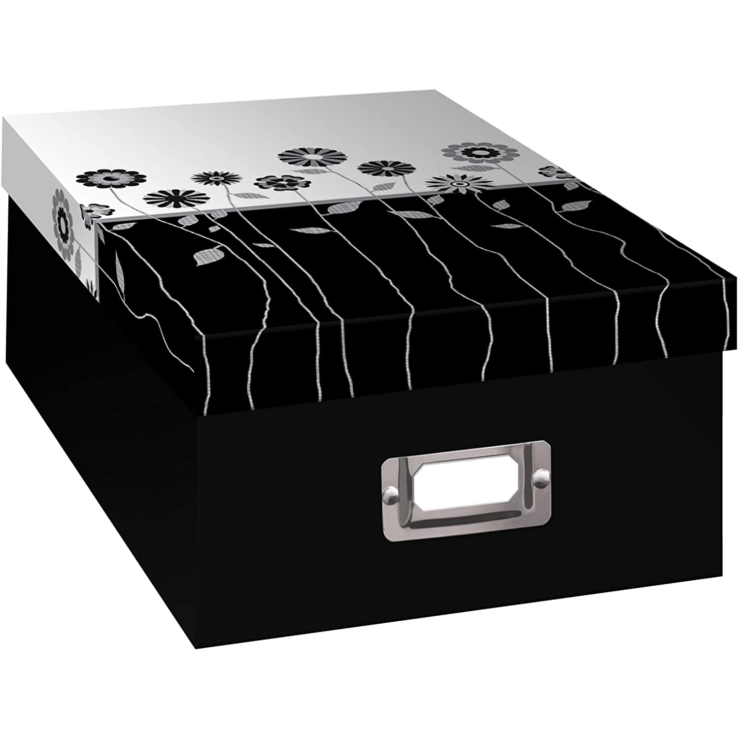 Pioneer Photo Storage Box Holds Over 1,100 Photos Up To 4X7" Black & White Stems