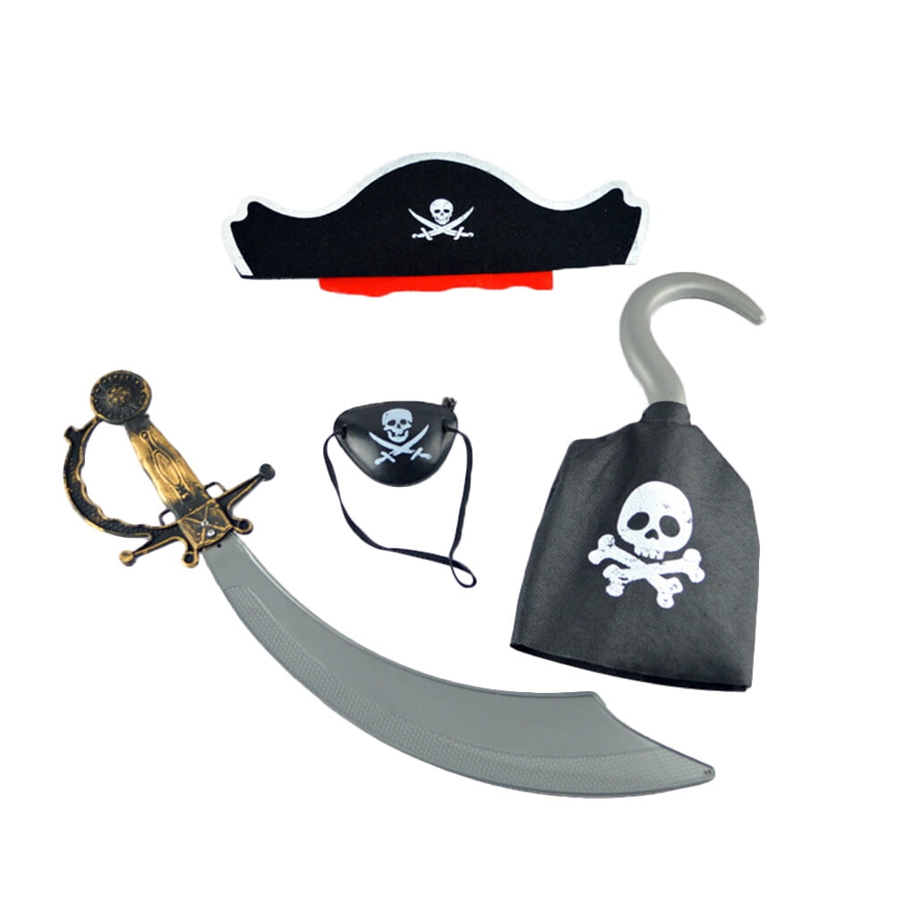 pirate props 4pcs in 1 Set Halloween Masquerade Party Pirate Headdress