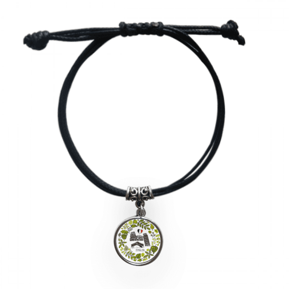 pisa rialto bridge italy bracelet leather wristband black jewelry