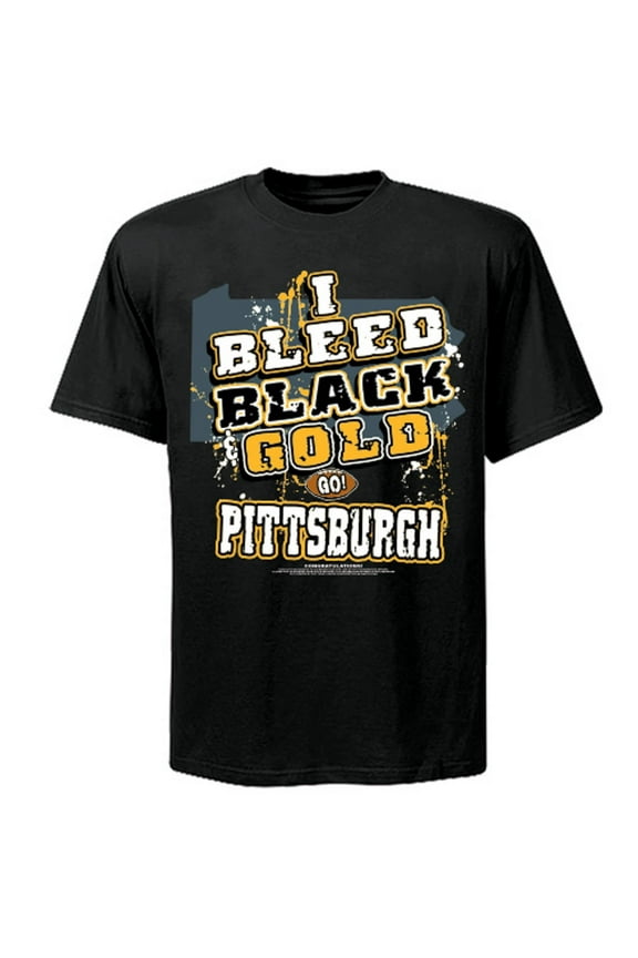pittsburgh football "i bleed black & gold - go pittsburgh!" black t-shirt|