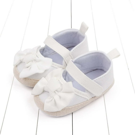piuwrlz Antis Slip Shoes For Toddler Girls Bow Knot Prewalker Soft Antiskid Soft Sole Babys Shoe White Size 11