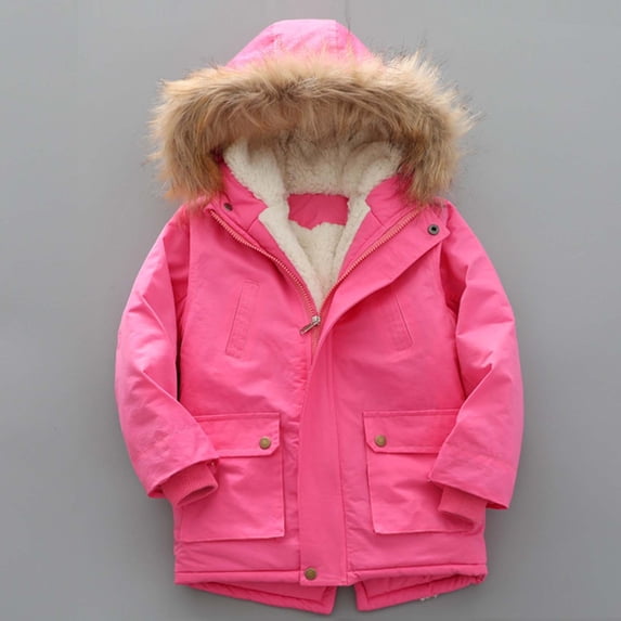 piuwrlz Baby Long Sleeve Outerwear Jacket for Toddler Boys Girls Coats Fashionable Plush Cotton Hot Pink Size 9-10 Years