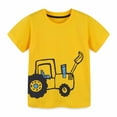 thumbnail image 1 of piuwrlz Baby T-Shirt T-Shirt Printed Round Neck Patterns Casual Shirt Yellow Size 3-4 Years, 1 of 3